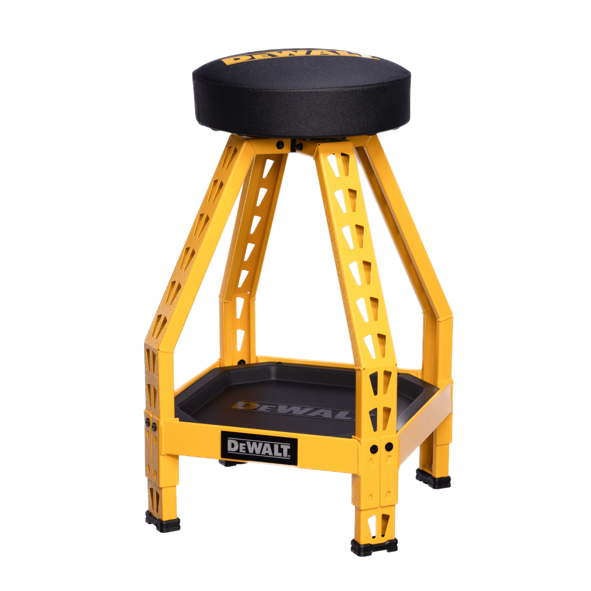 DEWALT Work Bench Height Shop Stool — 300-Lb. Capacity, Steel Frame, Foam-Padded Seat, Model# DXSTFH030KD
